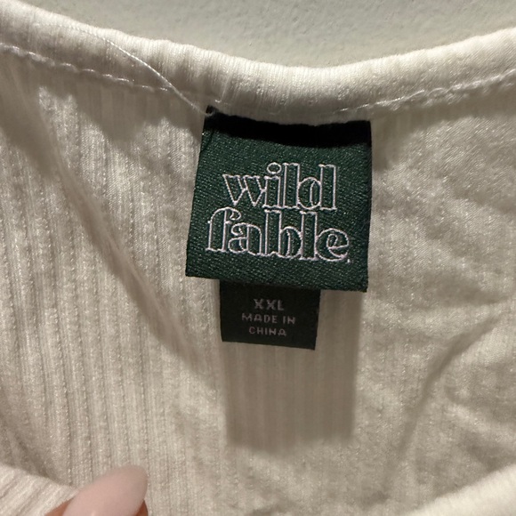 Wild Fable White Ribbed Tank Top - Picture 2 of 3